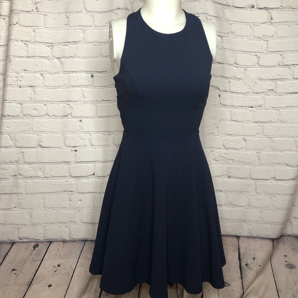 Lulus navy blue a line dress with open strapped back size XS